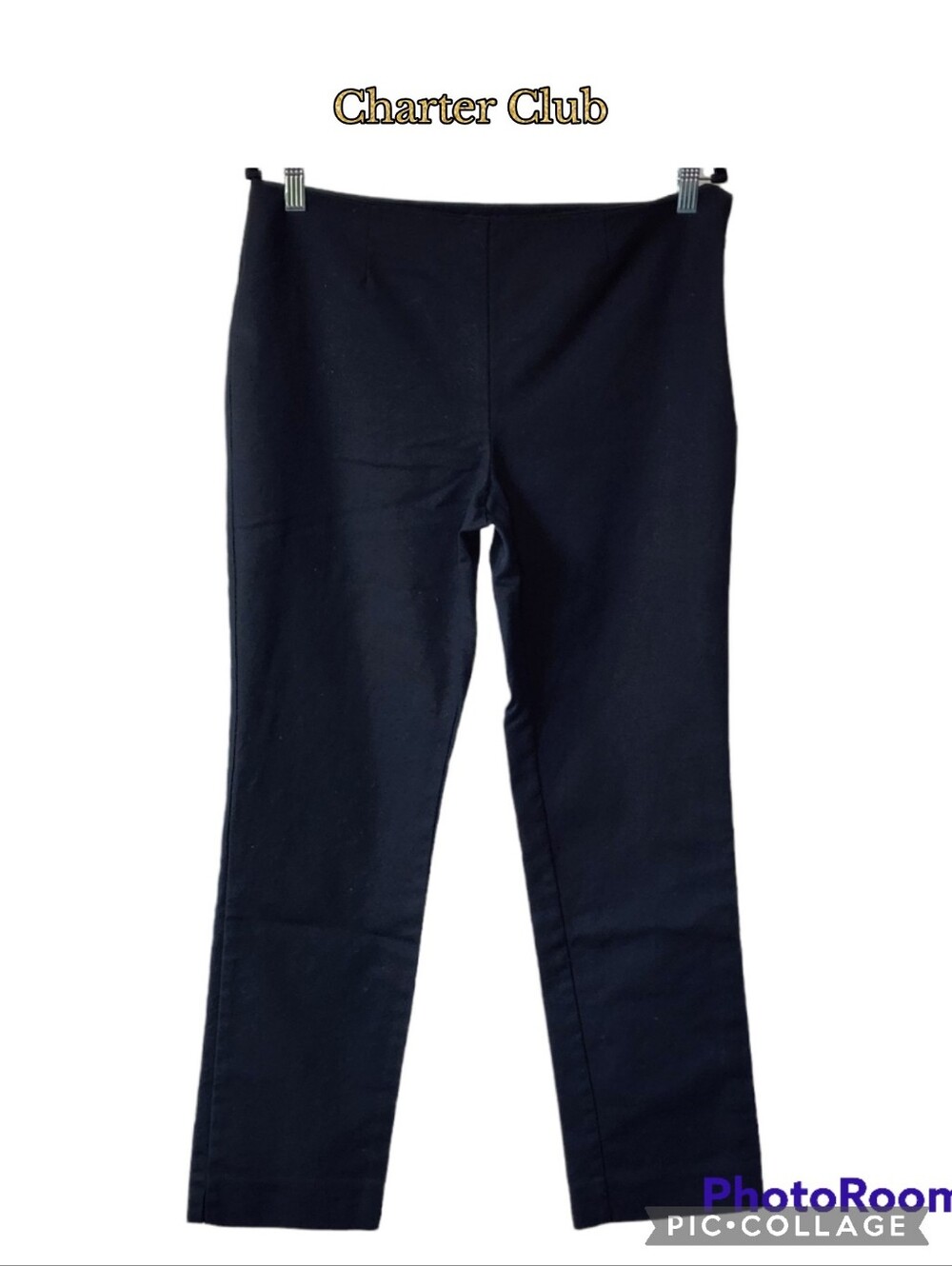 Charter Club dress pants classic fit black, left side zipper size 10